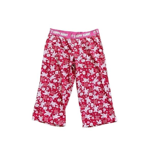 Y2K happy bunny capri lounge pants red hearts - Picture 1 of 4